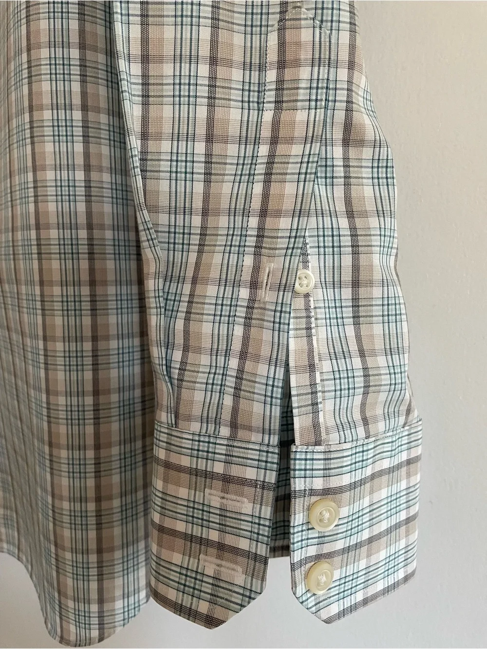 Banana Republic Men's Plaid Button-Down Shirt - Light Blue & Tan